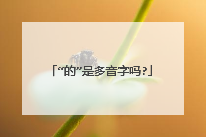 “的”是多音字吗?