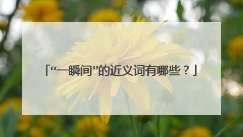 “一瞬间”的近义词有哪些?