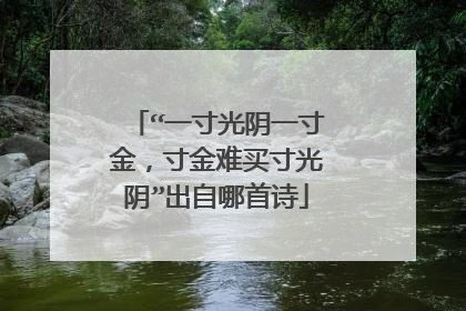 “一寸光阴一寸金,寸金难买寸光阴”出自哪首诗