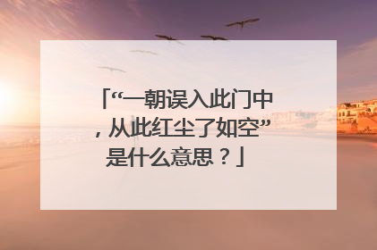 “一朝误入此门中，从此红尘了如空”是什么意思？