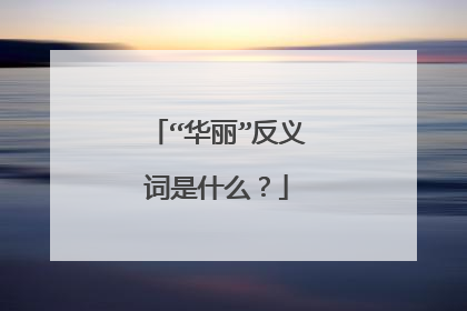 “华丽”反义词是什么?