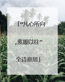 “凡心所向,素履以往”全诗意思