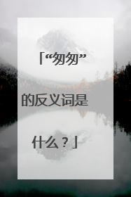 “匆匆”的反义词是什么？
