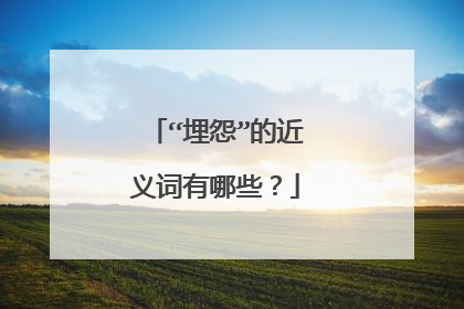“埋怨”的近义词有哪些?