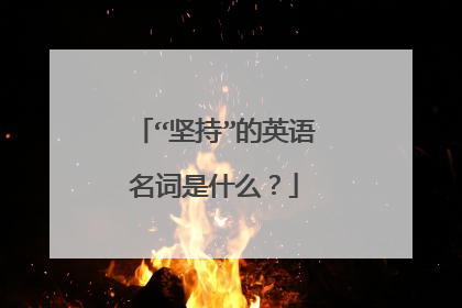 “坚持”的英语名词是什么?