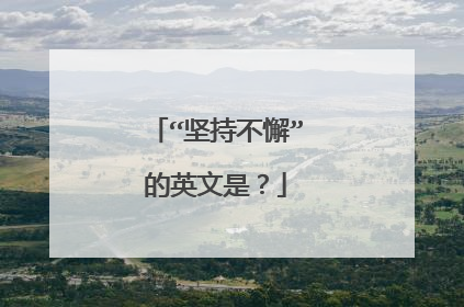 “坚持不懈”的英文是？