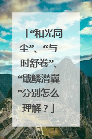 “和光同尘”、“与时舒卷”、“戢鳞潜翼”分别怎么理解？