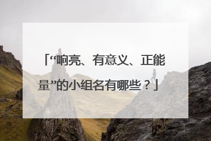“响亮、有意义、正能量”的小组名有哪些？