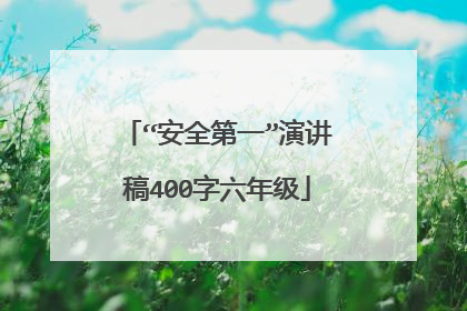 “安全第一”演讲稿400字六年级