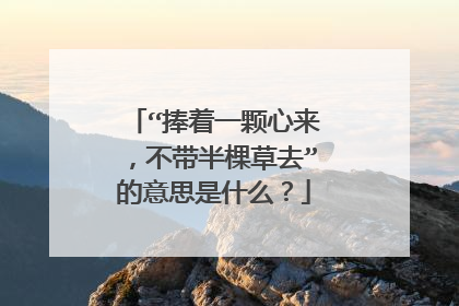“捧着一颗心来,不带半棵草去”的意思是什么?