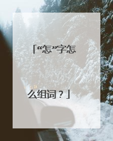 “怎”字怎么组词?