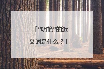 “明艳”的近义词是什么?