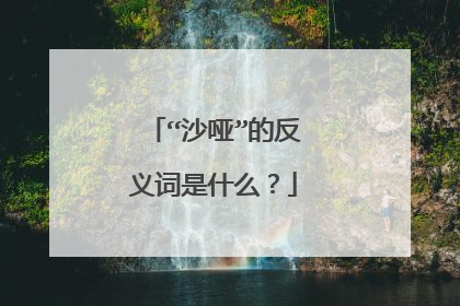 “沙哑”的反义词是什么?