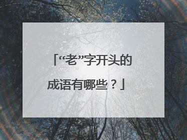 “老”字开头的成语有哪些？