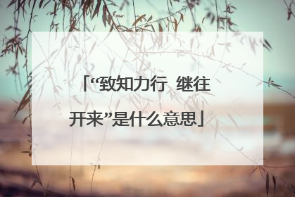 “致知力行 继往开来”是什么意思