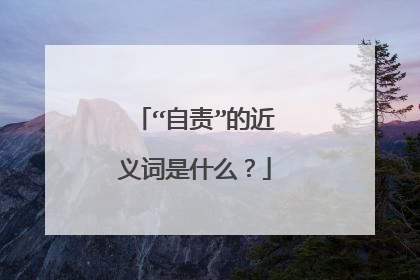 “自责”的近义词是什么?