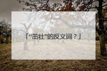 “茁壮”的反义词？