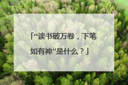 “读书破万卷,下笔如有神”是什么?