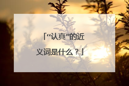 “认真”的近义词是什么?