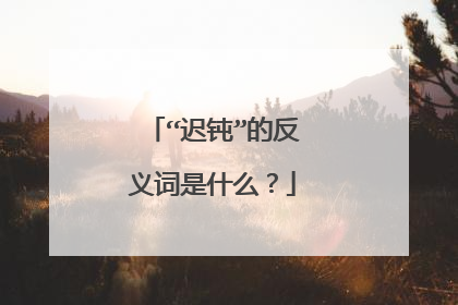 “迟钝”的反义词是什么?