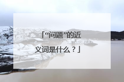 “问题”的近义词是什么？