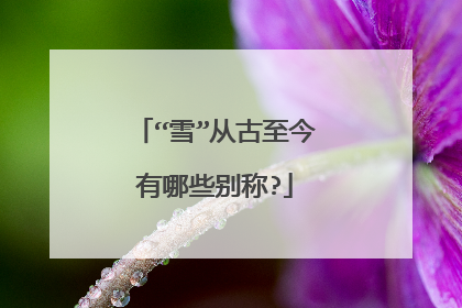 “雪”从古至今有哪些别称?