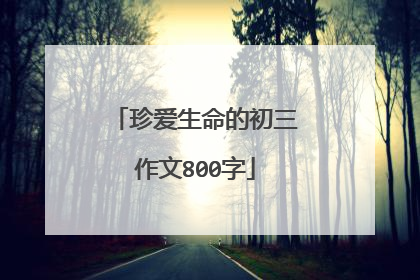 珍爱生命的初三作文800字