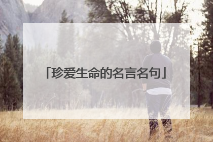 珍爱生命的名言名句