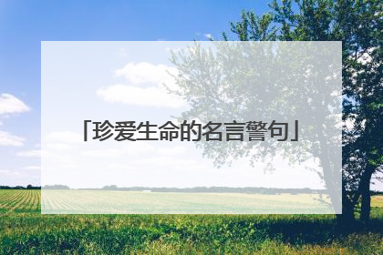珍爱生命的名言警句