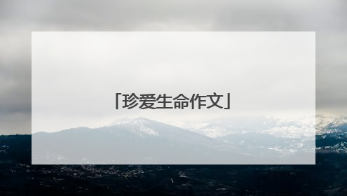 珍爱生命作文