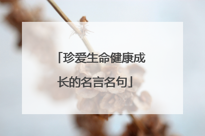 珍爱生命健康成长的名言名句