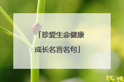 珍爱生命健康成长名言名句