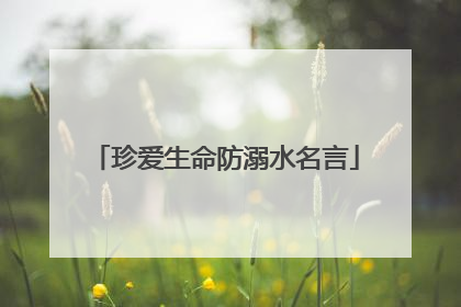 珍爱生命防溺水名言