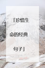 珍惜生命的经典句子