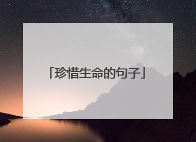 珍惜生命的句子