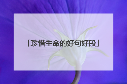 珍惜生命的好句好段