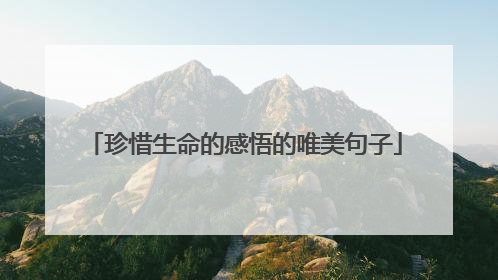 珍惜生命的感悟的唯美句子