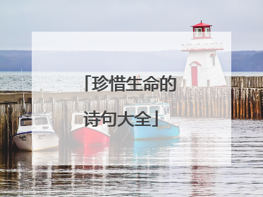 珍惜生命的诗句大全