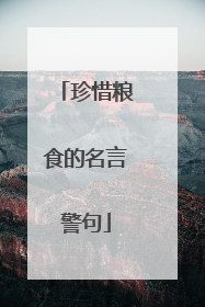 珍惜粮食的名言警句