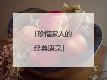 珍惜家人的经典语录