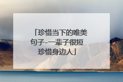 珍惜当下的唯美句子-一辈子很短珍惜身边人