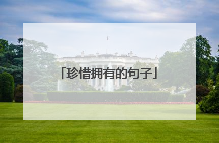 珍惜拥有的句子