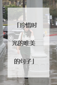 珍惜时光的唯美的句子