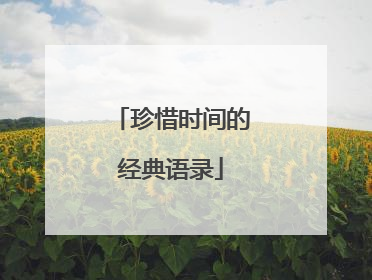 珍惜时间的经典语录