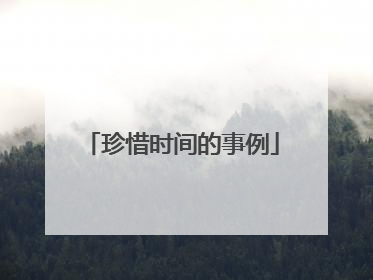 珍惜时间的事例