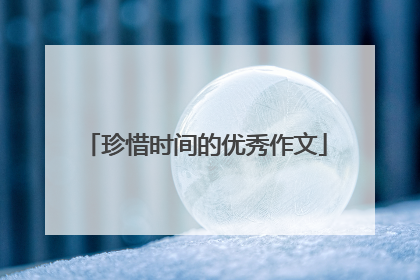 珍惜时间的优秀作文
