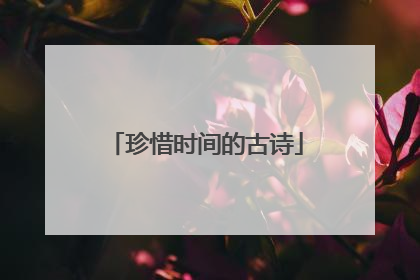 珍惜时间的古诗