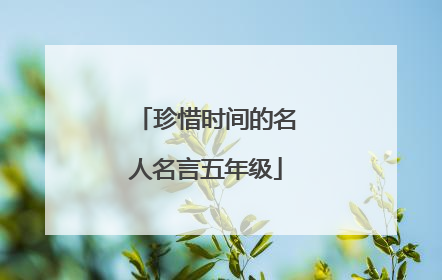 珍惜时间的名人名言五年级
