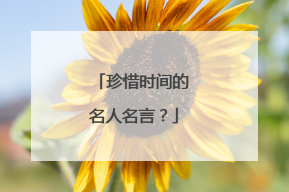 珍惜时间的名人名言?