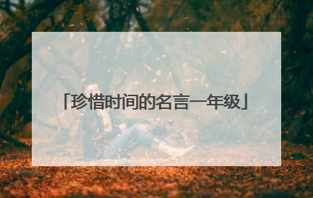珍惜时间的名言一年级